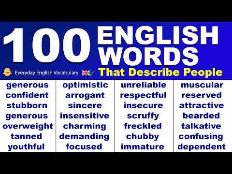 100 ENGLISH WORDS That Describe People | Everyday English Vocabulary