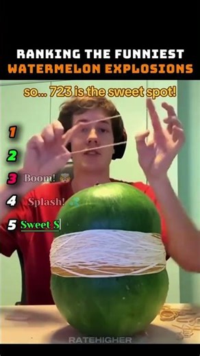 Ranking the Best Rubber Band Watermelon Explosions 💥 #shorts #challenge #explosion