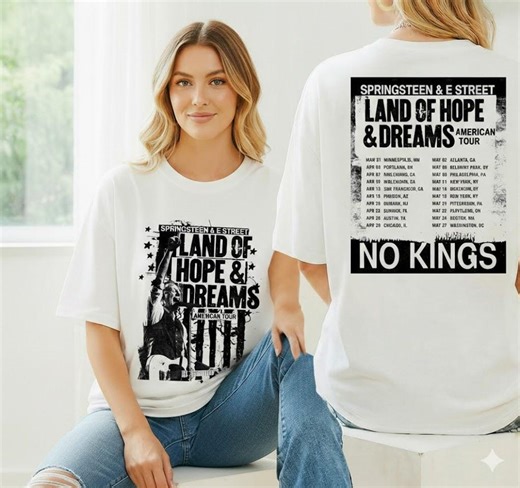 Bruce Springsteen Tour 2026 T-shirt, Bruce Springsteen Land of Hope & Dreams Tour Shirt, Bruce Springsteen Fan Gift, Bruce Springsteen Merch - Etsy