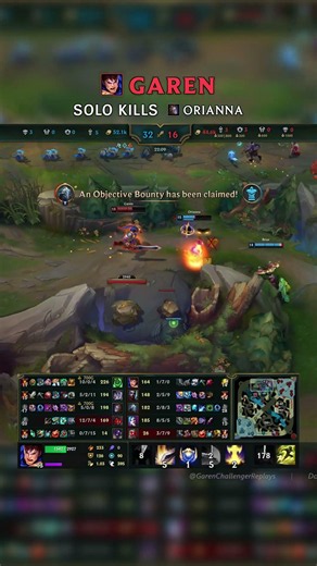 Garen SOLO KILLS Orianna | NA Master Patch 26.20 #shorts