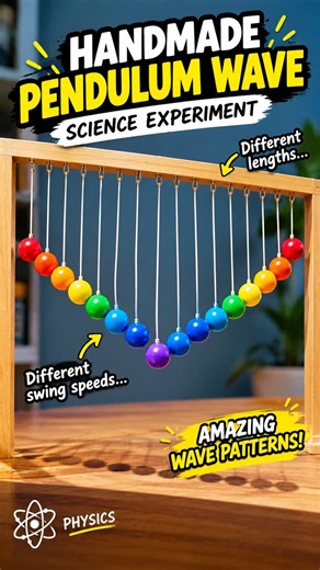 🤯 Handmade Pendulum Wave Experiment❗Amazing Physics in Motion #experiment #funfacts #shorts