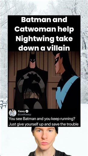 Batman and Catwoman help Nightwing take down a villain