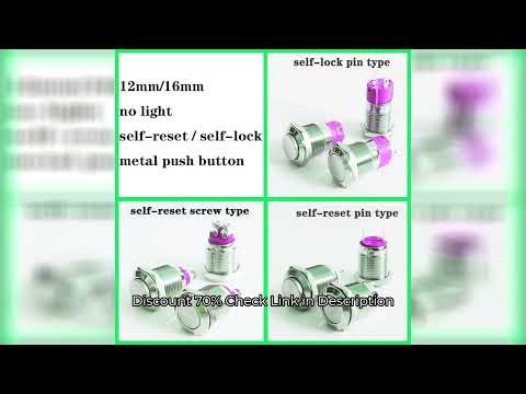 12mm 16mm Metal push Button Switch 2pins 2 screw no light momentary waterproof switch self-latching