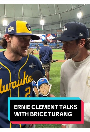 World Series correspondent Ernie Clement checks in with Brice Turang as the Brewers move one win from HISTORY! #mlb #WorldSeries #brewers #baseball @Brewers