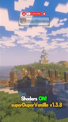Minecraft Village with Shaders vs Without 🔥✨ #shorts