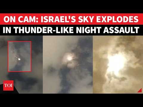 BIG ATTACK! Israel Rocked By Shocking Night Assault; Explosions And Smoke Trails Fill Sky | Watch