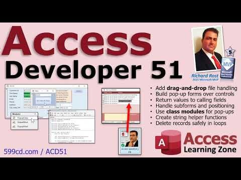 Microsoft Access Developer Level 51: Drag & Drop File System, Popup Over Control, rs.Delete Fix