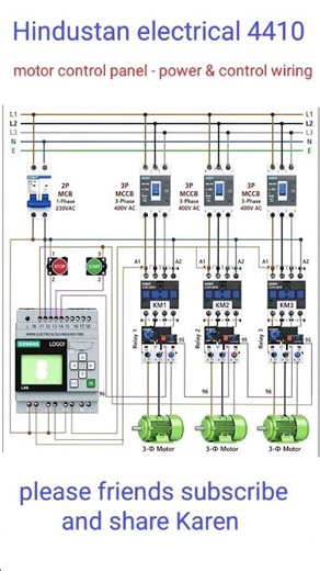 PLC logo complete wiring diagram #motor control panel #control wiring #power wiring #youtubeshorts