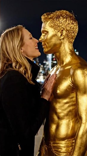 She Went In for a Kiss With the Golden Statue… Then HE Kissed Her! 😱😂 | NYC Prank