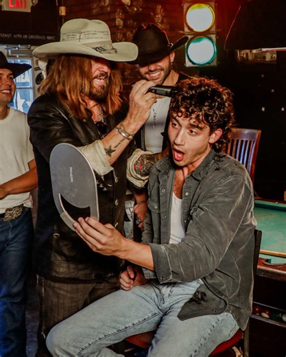 CYRUS MULLET SHOP IS OPEN!!! ✂️ Gave Ned of the @DELTONA boys the ol’ Missouri Compromise… Should have mine back soon also... Business in the front, PARTY'S IN THE BACK!!! 😂🤘 #mullet #party #buzz #music
