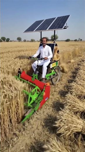 Solar Wheat Cutting Machine in India 🌾☀️ | New Smart Farming Model 2026