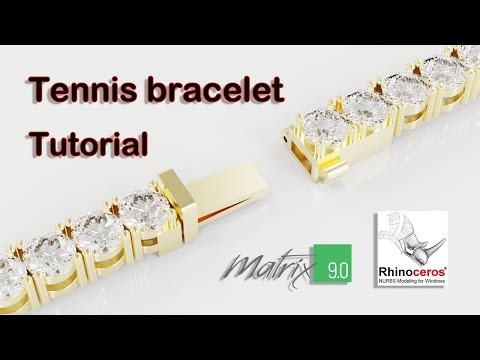 Tennis Bracelet Design Tutorial | Complete Bracelet & Lock Modeling in Matrix 9 & Rhino