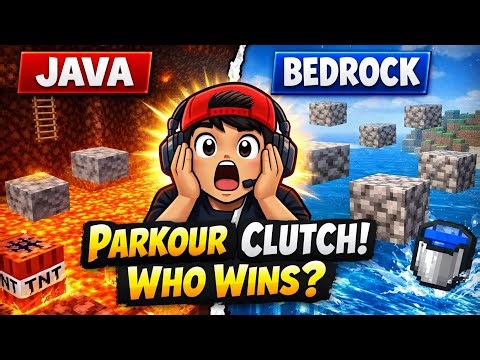 Minecraft Java vs Bedrock – Epic Parkour + Clutch Battle! 😱 | JAY FF GAMING OP