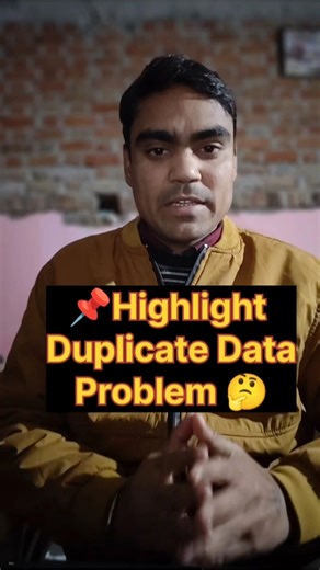 Highlight Duplicate Data Problem 🤔Solution in 5 second ✅🖥️Follow @trick_minor 👈 #excel