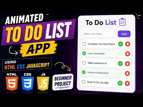 Animated To Do List App in HTML CSS JavaScript | Beginner JS Project #html #javascript #coding