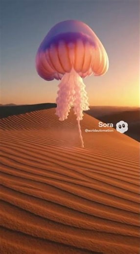 The desert is rendered wrong... 🏜️🪼 #shorts #aishort #jellyfish #sora2