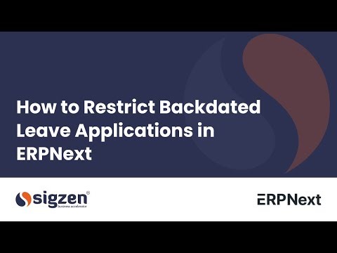 ERPNext Version 15 | How to Restrict Backdated Leave Applications in ERPNext