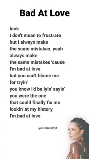 Halsey - Bad At Love lyrics #halsey #badatlove #song #lyrics