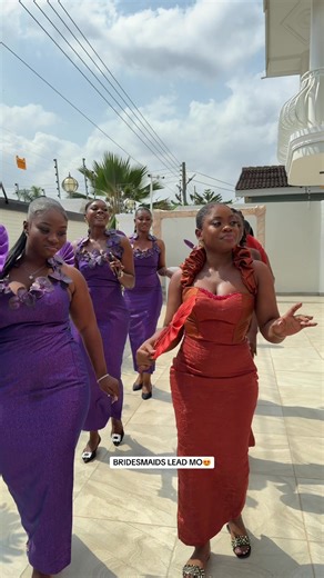 Bridesmaids Lead the Bride to Her Groom at Wedding