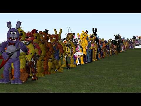 I PUT EVERY FNAF ANIMATRONIC EVER IN A STRAIGHT LINE!! (Garry's Mod)