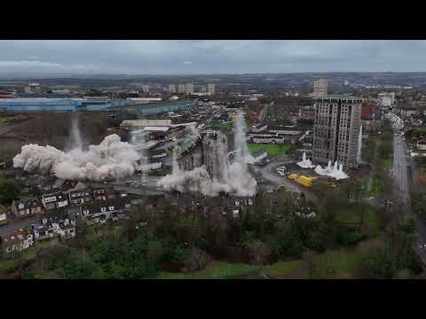 Three Tower Blocks Demolished With Explosives in the UK