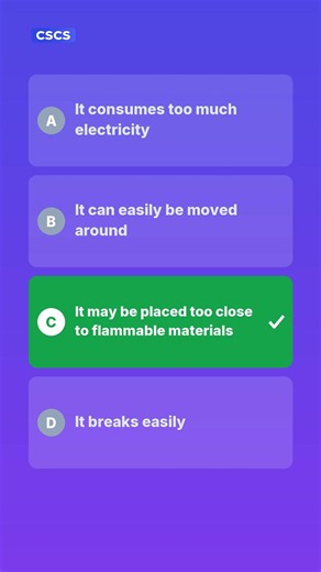 What is a common fire hazard associated with temporary heating | CSCS Mock Test #shorts