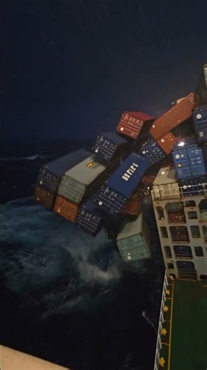 "Mayday, We're Losing the Stack" 🚢 Containers Fall Into the Storm 😨 #shorts