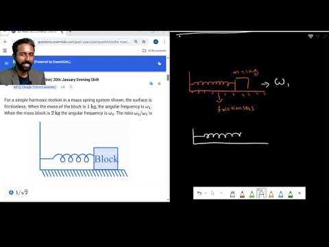 JEE MAIN PYQ 21 ratio of angular frequency of 2 spring block systems