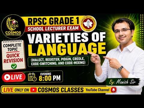 Varieties of Language in One Shot 🔥 | Dialect, Register, Pidgin, Creole Explained | RPSC Grade 1