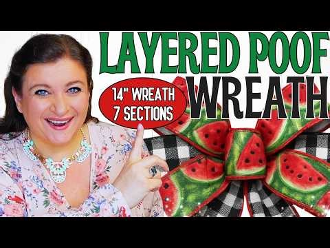 DIY Layered-Poof Watermelon Wreath | Perfect Summer Decor