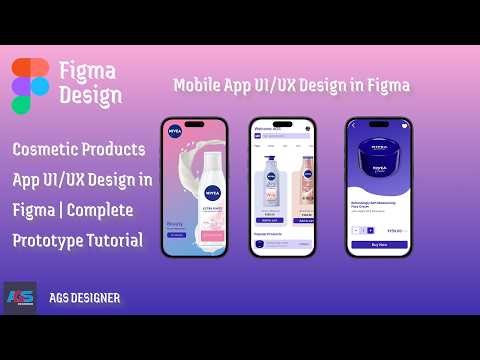 Cosmetic Products App UI/UX Design in Figma | Complete Prototype Tutorial