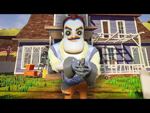 Hello neighbor but he has a gun is terrifying
