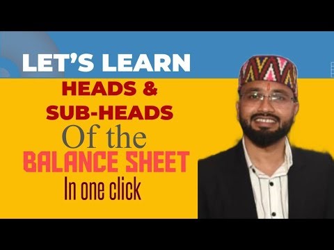 All the Main Head and Sub-Head of the Balance sheet.(Part-01)- Class-12th