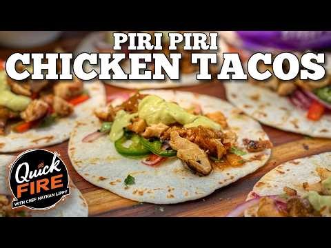Piri Piri Chicken Tacos on the Blackstone Open Flame Grill
