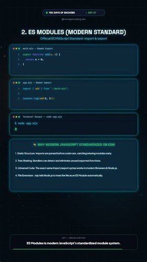 🚀 DAY 7/100 — CommonJS vs ES Modules! ⚡