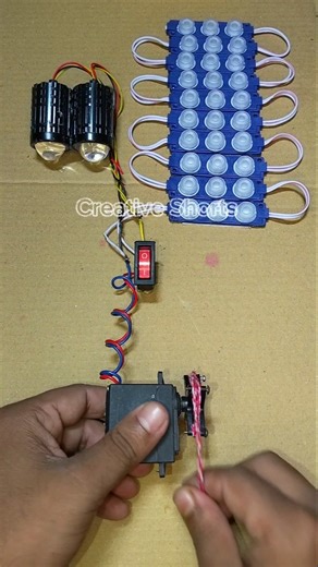 Rope Power Turns On Two Bike Fog Light & 10 LED Light With Gear Motor Generator _ DC Motor #dcmotor