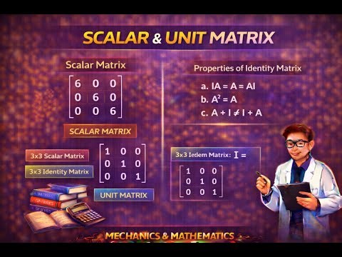 Scalar Matrix & Unit Matrix | Properties of Identity Matrix