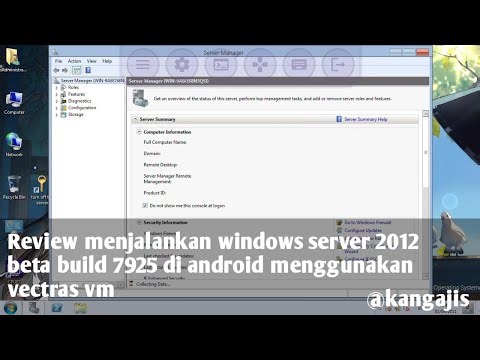 Review windows server 2012 beta build 7925 di hp android menggunakan vectras vm