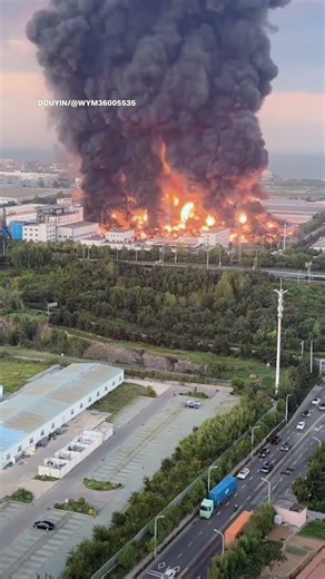 Large fire breaks out in Chinese warehouse