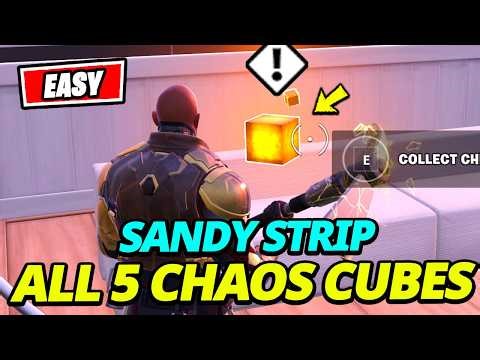 How to EASILY Find and Collect ALL CHAOS CUBES in Sandy Strip - Fortnite