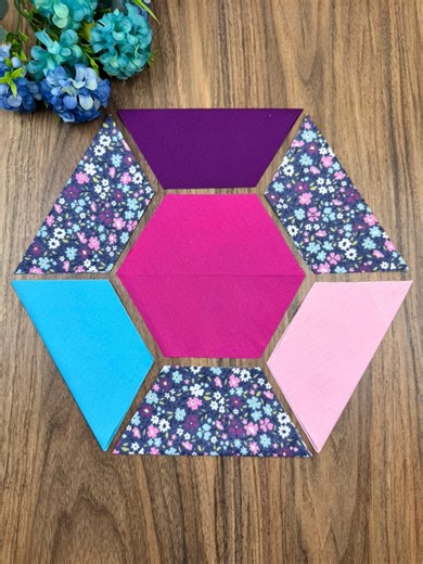 Simple Sewing Trick with Hexagon Fabric 🌸 you must watch this | Knitting Woman and Embroidery