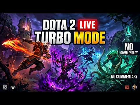 DOTA 2 LIVE 🔥 TURBO MODE Gameplay | No Commentary | Chill Live Stream Day 2