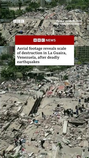 Aerial footage reveals scale of destruction in La Guaira, Venezuela. #BBCNews