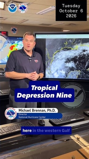 Update on newly formed Tropical Depression #Nine - October 6 2026