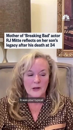 Dyna Mitte, the mother of “Breaking Bad” star RJ Mitte, who died by suicide at 34 on Monday, tells NBC News’ Chloe Melas that friends and family knew he was going through an emotional time, but no one anticipated he might harm himself. If you or someone you know is struggling or in emotional distress, call or text 988, or chat at 988lifeline.org 24/7, to reach the 988 Suicide & Crisis Lifeline. For additional resources, visit SpeakingOfSuicide.com/resources.
