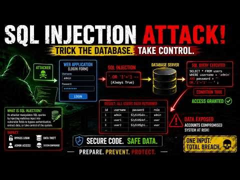 🚨 SQL Injection Attack Explained: How Hackers Steal Databases & How to Prevent It 🔐💻