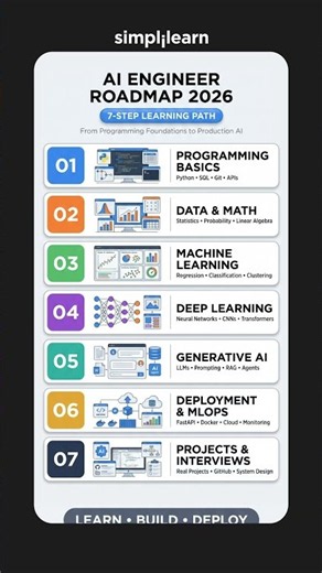 AI Engineer Roadmap 2026 | AI Engineer Roadmap for Beginners | Simplilearn