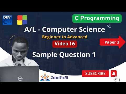Video 16: Sample Question 1 ( C programming )