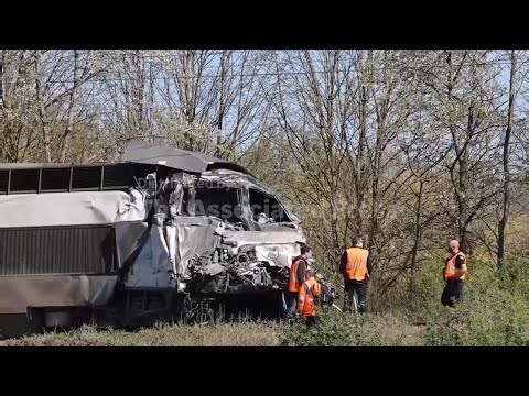 One killed and more than a dozen injured in train crash at level crossing in Northern France