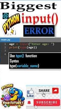 python programming|python for beginners|python full course#Python input() Common Errors #shorts
